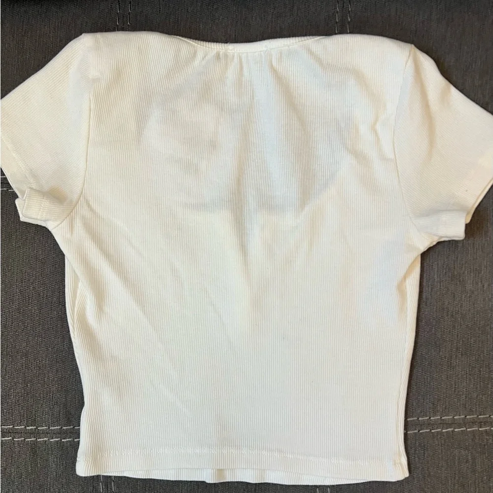 Princess Polly White Ribbed Crop Top - Picture 3 of 3